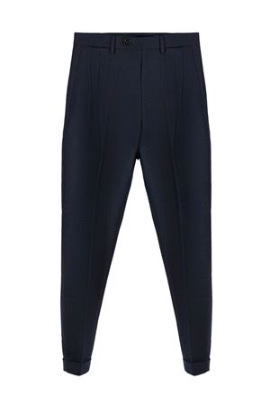 Blue melange virgin wool Robert trousers BE ABLE | ROBERTWMLBLU